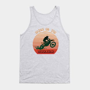 Dirt bike silhouette over sunset Tank Top